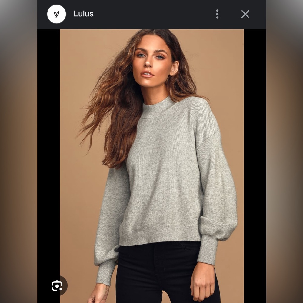 Lulu’s Grey Mock Neck Sweater
